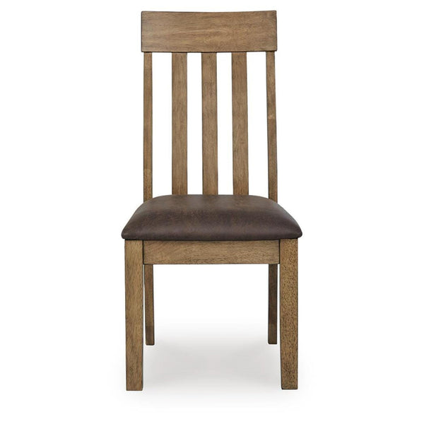 GTU Furniture Set of 2 Urbinforte Contemporary Dining Chair Kitchen Side Chair Solid Frame Light Brown