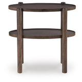 Everyday Mango Wood Rectangular Accent Table, with Open Shelf, Gray Brown Finish, for Living Room – alternate view 3