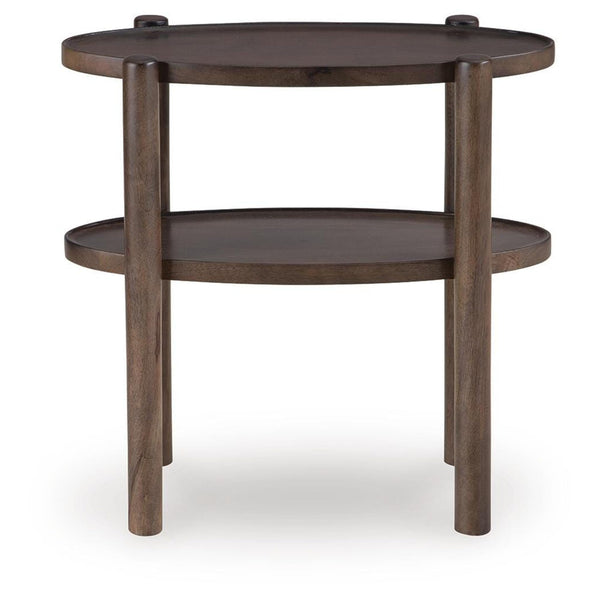 Everyday Mango Wood Rectangular Accent Table, with Open Shelf, Gray Brown Finish, for Living Room – alternate view 3