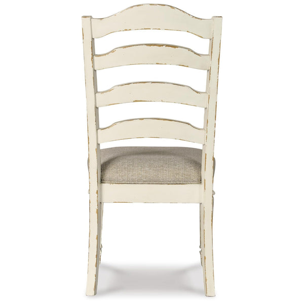 GTU Furniture Set of 2 Realyn French Country Cottage Dining Chair Kitchen Side Chair Solid Frame Chipped White