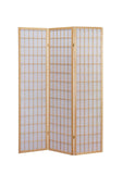 Japanese Style 3 Panels Wood Shoji Room Divider Screen Oriental for Home/Office — Natural