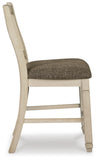 Set of 2 Two-Tone Wood Counter Height Bar Stools with Woven Fabric Seat – alternate view 5