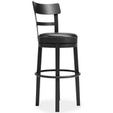 GTU Furniture Bar Height Swivel Bar Stools, Color Collection, Kitchen Island Stool, Pub – Black product view