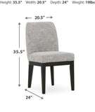 GTU Furniture Set of 2 Burkhaus Contemporary Sleek Dining Chair Kitchen Side Chair Solid Frame Dark Brown