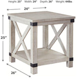 Everyday Acacia Rectangular End Table, with Open Shelf, Whitewash Finish, for Living Room – alternate view 5
