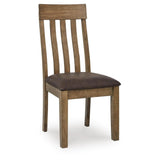 Set of 2 Urbinforte Contemporary Dining Chair Kitchen Side Chair Solid Frame Light Brown – alternate view 3