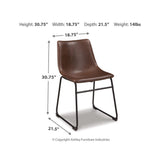 Set of 2 Centiar Industrial Modern Dining Chair Kitchen Side Chair Solid Frame Dark Brown – alternate view 3