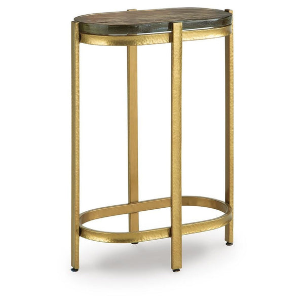 Sleek Glass Rectangular Accent Table, Gold Finish, for Living Room – alternate view 4