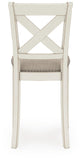 Set of 2 Antique White Polyester Counter Height Bar Stools with X-Back, Pub – alternate view 5