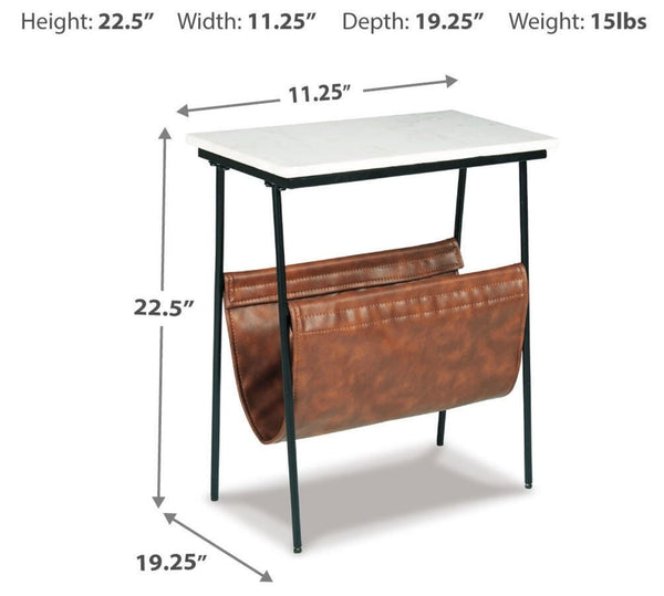 Contemporary Marble Rectangular Accent Table, Brown / Black / White Finish, for Living Room – alternate view 4