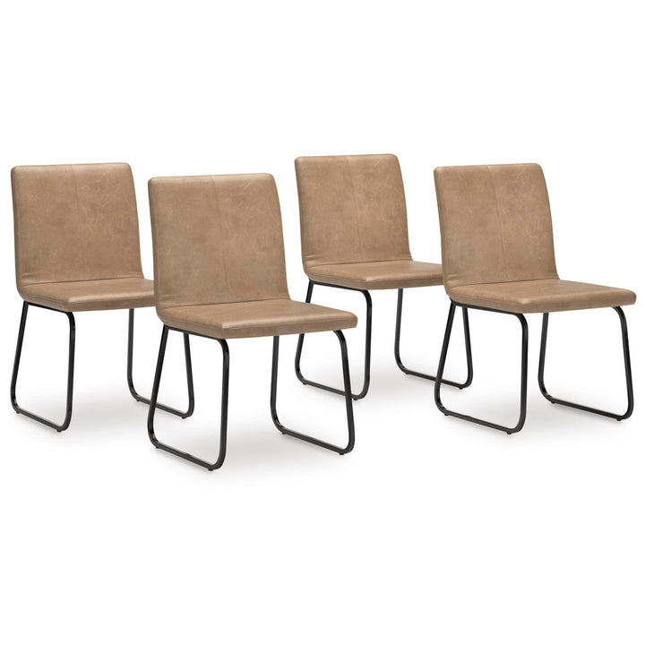 Set of 4 Pharwynn Rustic Industrial Dining Chair Kitchen Side Chair Solid Frame Antique Black – product view