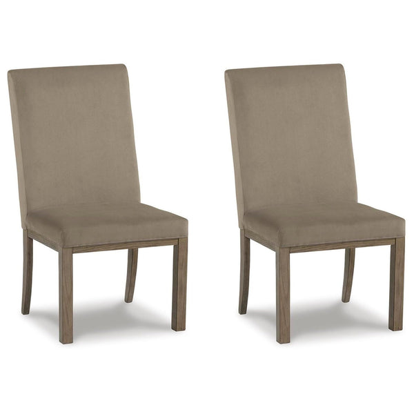 Set of 2 Chrestner Contemporary Glam Dining Chair Kitchen Side Chair Solid Frame Gray Velvet – alternate view 2