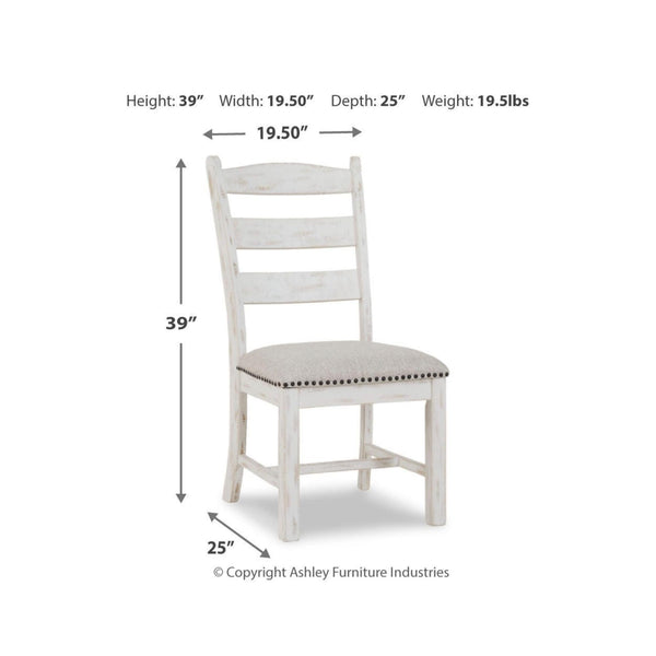 GTU Furniture Set of 2 Valebeck Farmhouse Cottage Dining Chair Kitchen Side Chair Solid Frame Vintage White