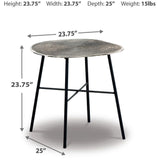 Contemporary Aluminum Round End Table, Chrome / Black Finish, for Living Room – alternate view 4