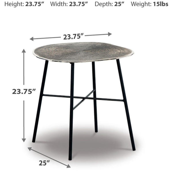 Contemporary Aluminum Round End Table, Chrome / Black Finish, for Living Room – alternate view 4