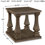 Casual Elm Rectangular End Table – Gray – alternate view 4