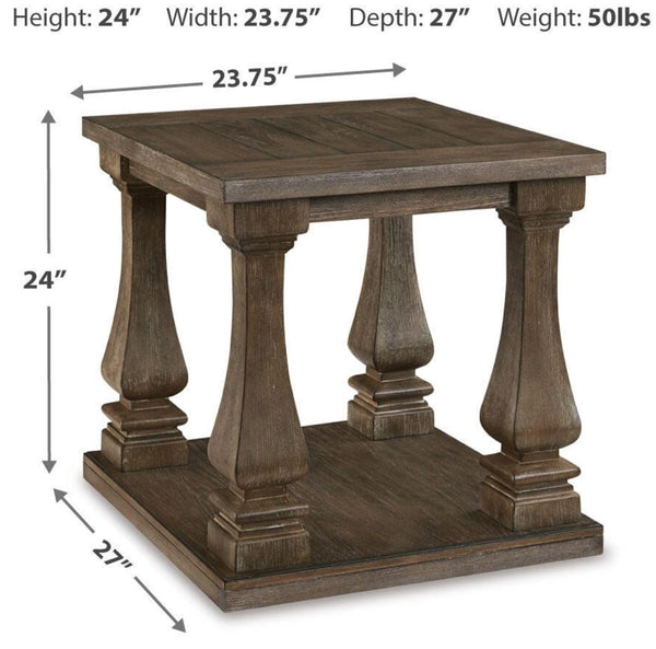 Casual Elm Rectangular End Table – Gray – alternate view 4
