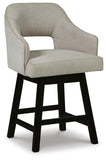 Set of 2 Swivel Bar Stools, Color Collection, Counter Height for Home Bar – Linen/Brown alternate view 3