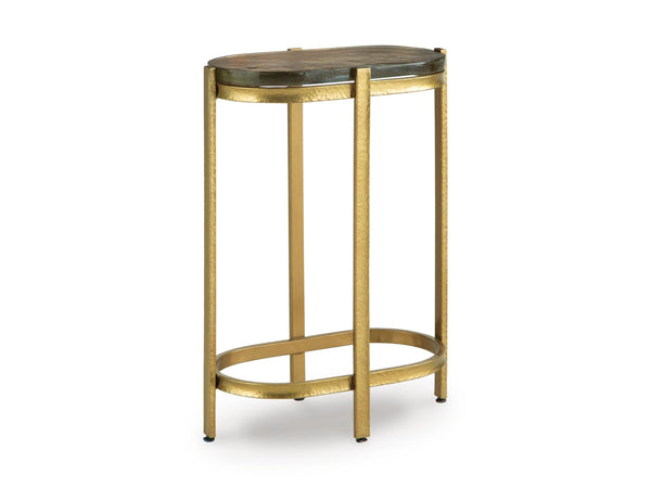 Sleek Glass Rectangular Accent Table, Gold Finish, for Living Room – alternate view 3