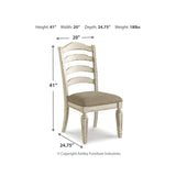 Set of 2 Realyn French Country Cottage Dining Chair Kitchen Side Chair Solid Frame Chipped White – alternate view 7