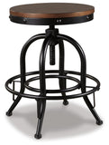 Set of 2 Brown / Black Metal Swivel Bar Stools, Backless, Rustic Industrial – alternate view 2
