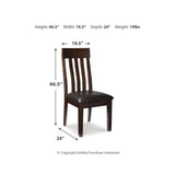 Set of 2 Haddigan Traditional Rustic Dining Chair Kitchen Side Chair Solid Frame Dark Brown – alternate view 6