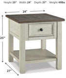 Everyday Oak Rectangular End Table, with Storage Drawer, Two-Tone Finish, for Living Room – alternate view 4