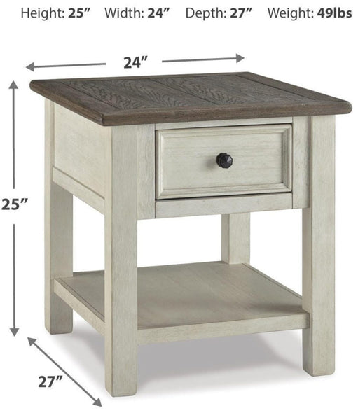 Everyday Oak Rectangular End Table, with Storage Drawer, Two-Tone Finish, for Living Room – alternate view 4