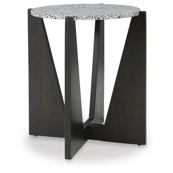 Modern Mango Wood Square Accent Table, Black / White Finish, for Living Room – alternate view 2