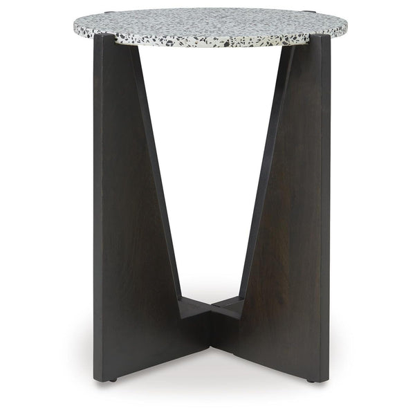 Modern Mango Wood Square Accent Table, Black / White Finish, for Living Room – alternate view 3