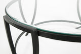 Contemporary Glass Round 3-Piece Coffee Table Set, Cocktail Table with 2 Matching End Tables, Black Finish – alternate view 5