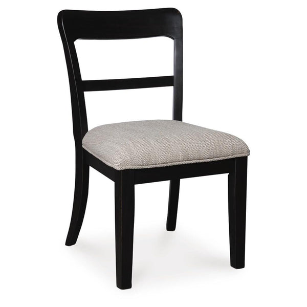 GTU Furniture Set of 2 Greddinton Traditional Farmhouse Bistro Dining Chair Kitchen Side Chair Solid Frame Black