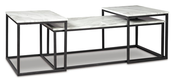 Contemporary Engineered Wood Rectangular 3-Piece Coffee Table Set, Cocktail Table with 2 Matching End – alternate view 9