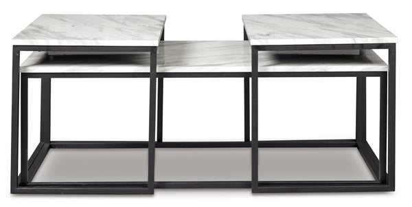 Contemporary Engineered Wood Rectangular 3-Piece Coffee Table Set, Cocktail Table with 2 Matching End – alternate view 4