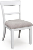 Set of 2 Greddinton Traditional Farmhouse Bistro Dining Chair Kitchen Side Chair Solid – Antiqued White front angle view