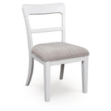 Set of 2 Greddinton Traditional Farmhouse Bistro Dining Chair Kitchen Side Chair Solid Frame Black — Antiqued White