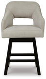 Set of 2 Swivel Bar Stools, Color Collection, Counter Height for Home Bar – Linen/Brown alternate view 4
