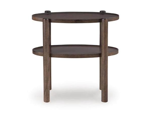 Everyday Mango Wood Rectangular Accent Table, with Open Shelf, Gray Brown Finish, for Living Room – alternate view 7
