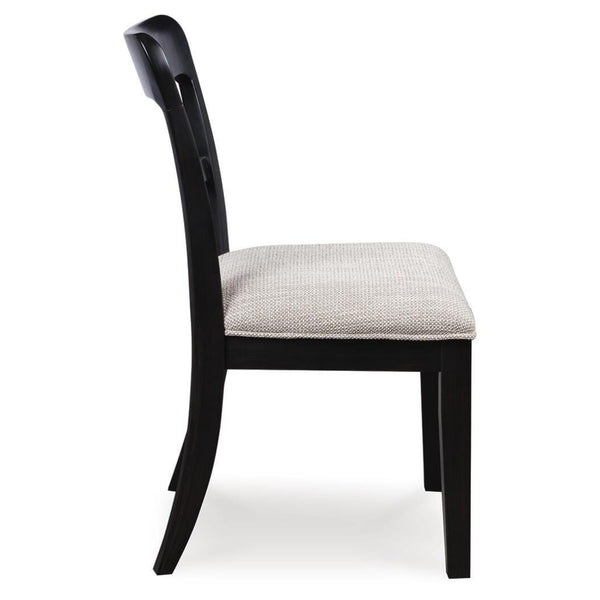 GTU Furniture Set of 2 Greddinton Traditional Farmhouse Bistro Dining Chair Kitchen Side Chair Solid Frame Black