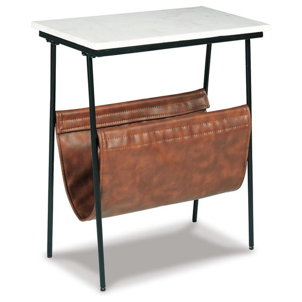 Contemporary Marble Rectangular Accent Table, Brown / Black / White Finish, for Living Room – alternate view 2