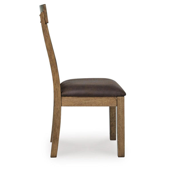 GTU Furniture Set of 2 Urbinforte Contemporary Dining Chair Kitchen Side Chair Solid Frame Light Brown