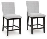 Set of 2 Dark Grayish Brown Wood Adjustable Height Bar Stools with Levelers – product view