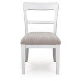 Set of 2 Greddinton Traditional Farmhouse Bistro Dining Chair Kitchen Side Chair Solid Frame Black — Antiqued White
