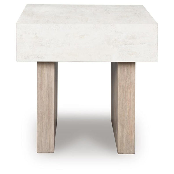 Modern Oak Square End Table, Light Grayish Brown Finish, for Living Room – alternate view 4