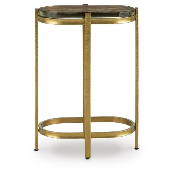 Sleek Glass Rectangular Accent Table, Gold Finish, for Living Room – alternate view 8
