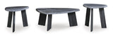 Contemporary MDF Rectangular 3-Piece Coffee Table Set, Cocktail Table with 2 Matching End Tables, Gray – alternate view 6