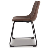Set of 2 Centiar Industrial Modern Dining Chair Kitchen Side Chair Solid Frame Dark Brown – alternate view 7