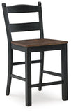 Set of 2 Black / Brown Wood Adjustable Height Bar Stools, Two-Tone, Home Bar – alternate view 2
