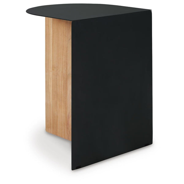 Contemporary Wood Square Accent Table, Black / Natural Finish, for Living Room – alternate view 3