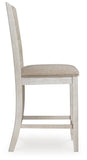 Set of 2 White / Light Brown Polyester Counter Height Bar Stools for Home Bar – alternate view 7